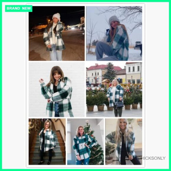 Brushed Plaid Flannel Shacket Jacket Long Sleeve Button Down Casual - Picture 5 of 7